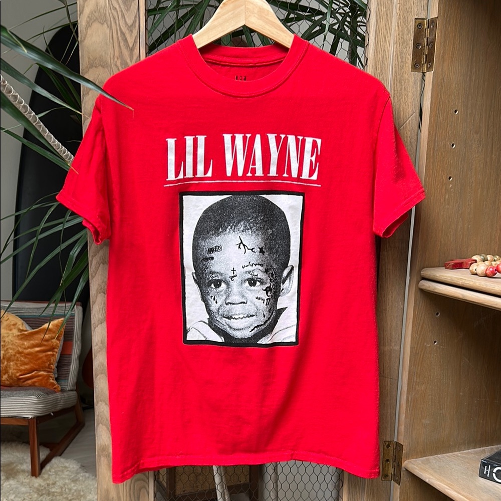 Lil Wayne Carter Baby Tattoo Face Red T-Shirt